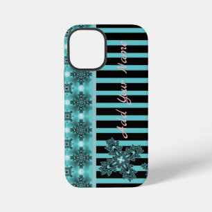 Artdeco Flowers in Retro Style , Add Your Name iPhone 12 Mini Case