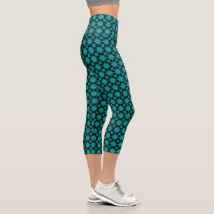 Artdeco Flowers in Retro Style Capri Leggings