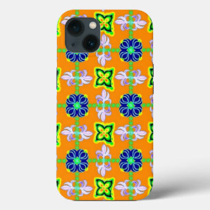 Artdeco Flowers in Retro Style iPhone 13 Case