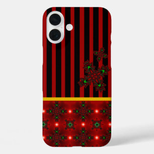 Artdeco Flowers in Retro Style iPhone 16 Plus Case