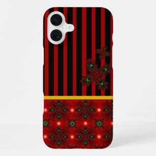 Artdeco Flowers in Retro Style iPhone 16 Plus Case
