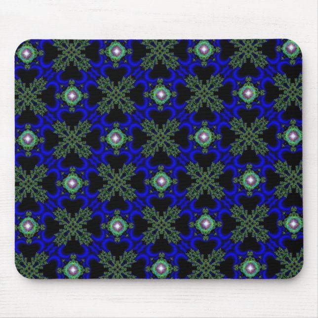 Artdeco Flowers in Retro Style Mouse Pad (Front)
