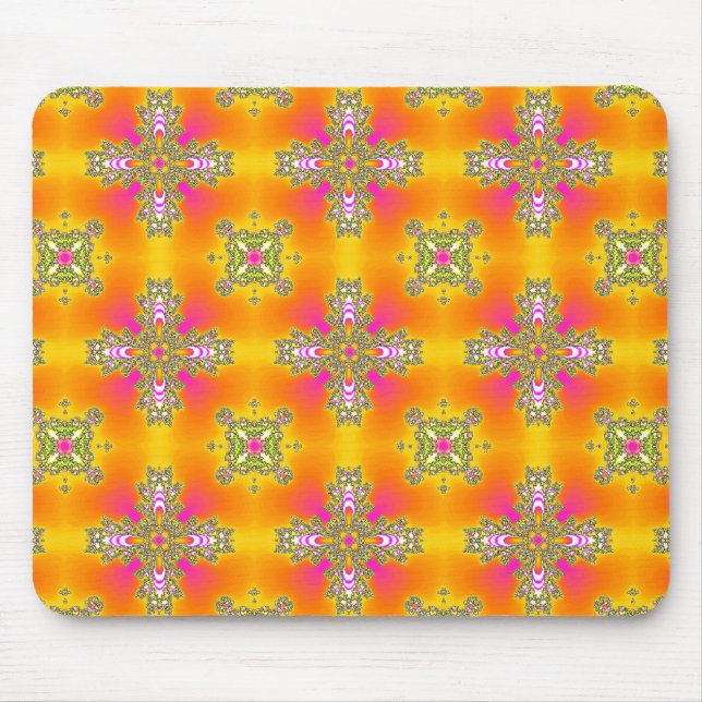 Artdeco Flowers in Retro Style Mouse Pad (Front)