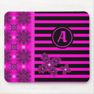 Artdeco Flowers in Retro Style Mouse Pad