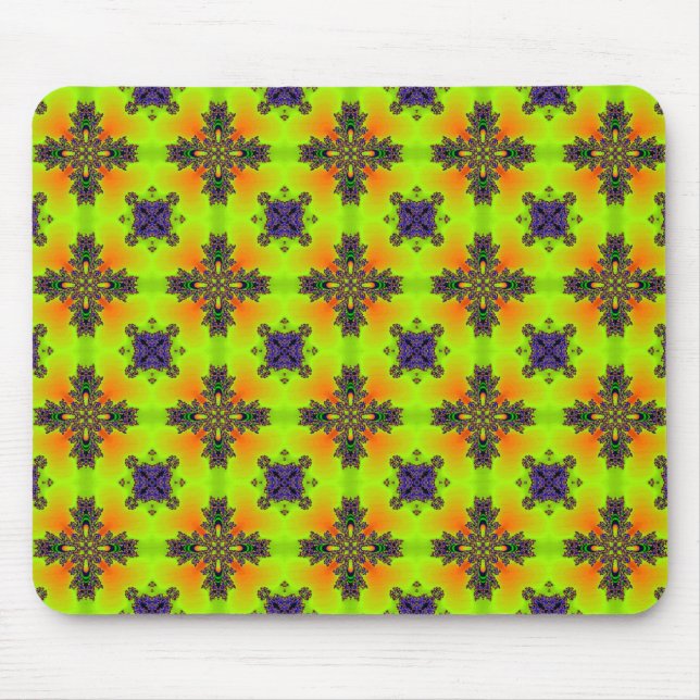 Artdeco Flowers in Retro Style Mouse Pad (Front)