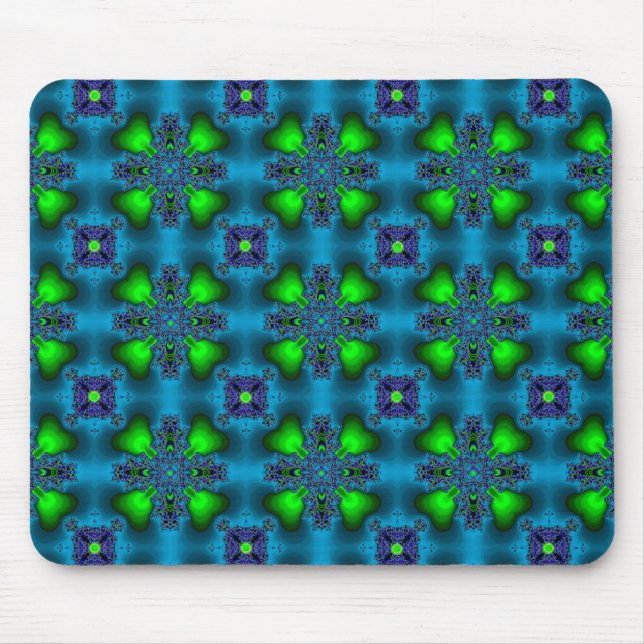 Artdeco Flowers in Retro Style Mouse Pad (Front)