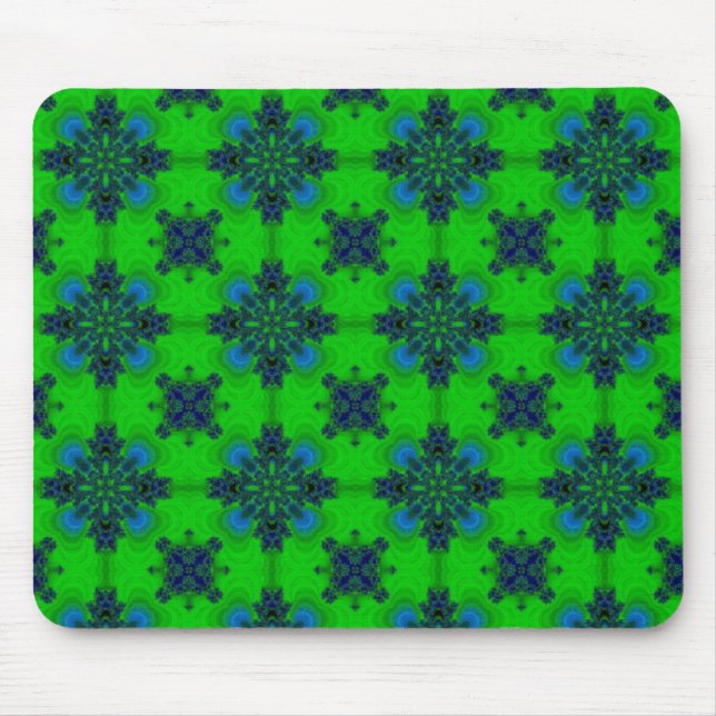 Artdeco Flowers in Retro Style Mouse Pad (Front)