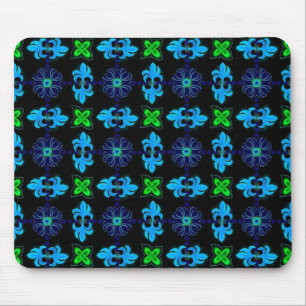 Artdeco Flowers in Retro Style Mouse Pad