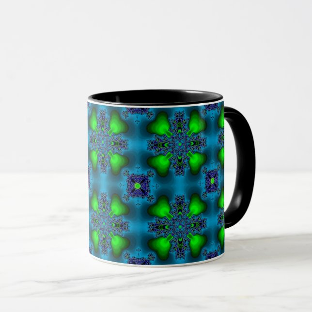 Artdeco Flowers in Retro Style Mug (Front Right)