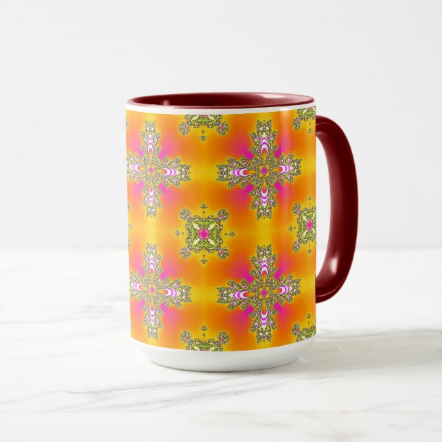Artdeco Flowers in Retro Style Mug (Front Right)