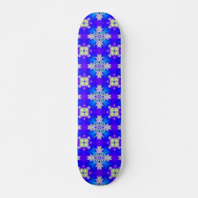 Artdeco Flowers in Retro Style Skateboard (Front)