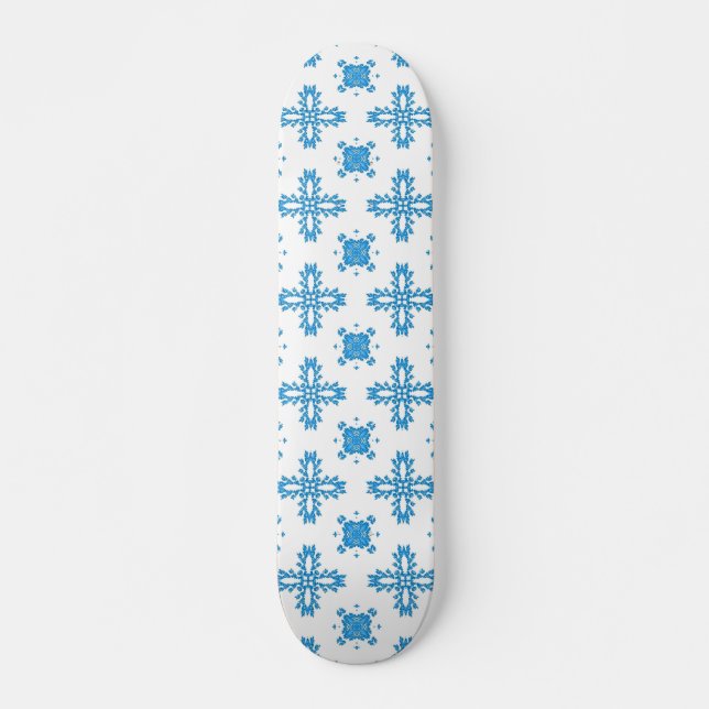 Artdeco Flowers in Retro Style Skateboard (Front)