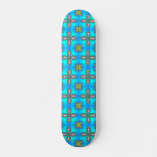 Artdeco Flowers in Retro Style Skateboard