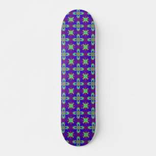 Artdeco Flowers in Retro Style Skateboard