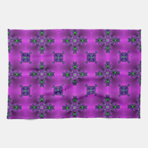 Artdeco Flowers in Retro Style Tea Towel