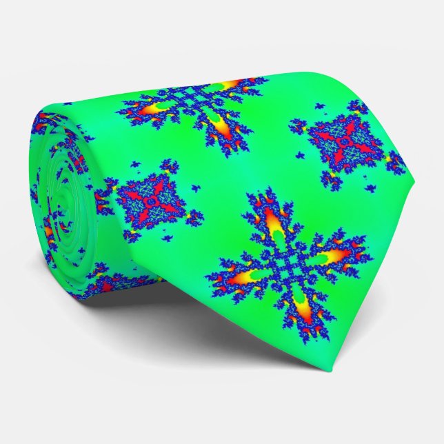 Artdeco Flowers in Retro Style Tie (Rolled)