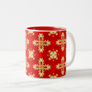 Artdeco Flowers in Retro Style Two-Tone Coffee Mug