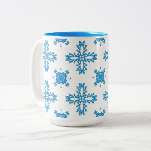 Artdeco Flowers in Retro Style Two-Tone Coffee Mug