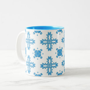 Artdeco Flowers in Retro Style Two-Tone Coffee Mug