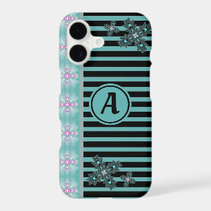 Artdeco Flowers in Retro Style with monogram