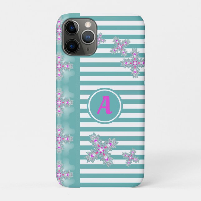 Artdeco Flowers in Retro Style with monogram Case-Mate iPhone Case (Back)