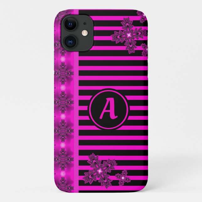 Artdeco Flowers in Retro Style with monogram Case-Mate iPhone Case (Back)