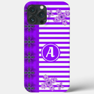 Artdeco Flowers in Retro Style with monogram iPhone 13 Pro Max Case
