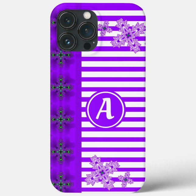 Artdeco Flowers in Retro Style with monogram Case-Mate iPhone Case (Back)