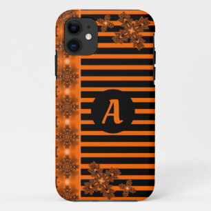 Artdeco Flowers in Retro Style with monogram iPhone 11 Case