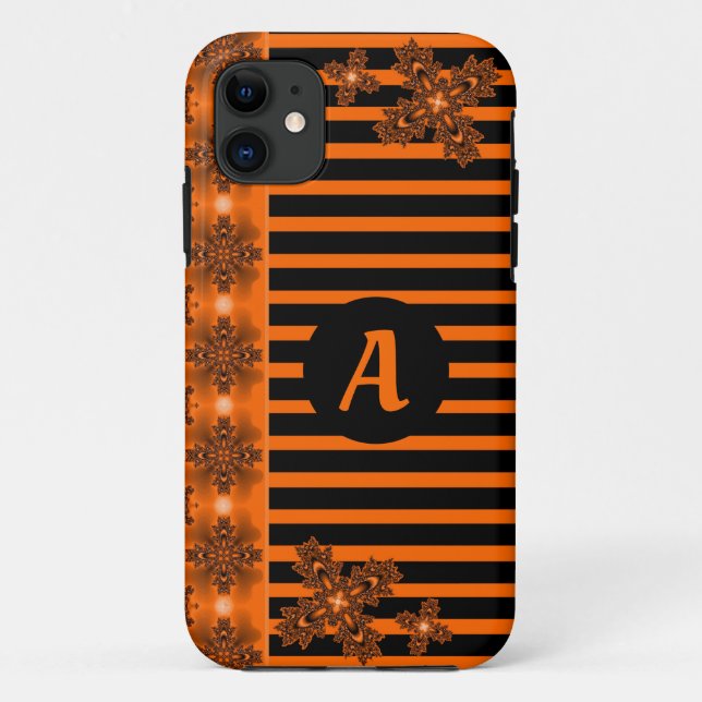 Artdeco Flowers in Retro Style with monogram Case-Mate iPhone Case (Back)