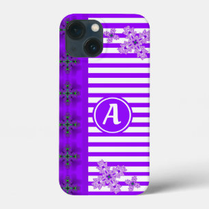 Artdeco Flowers in Retro Style with monogram iPhone 13 Mini Case