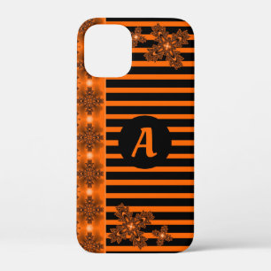 Artdeco Flowers in Retro Style with monogram iPhone 12 Mini Case