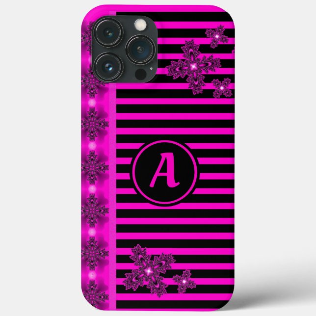 Artdeco Flowers in Retro Style with monogram Case-Mate iPhone Case (Back)