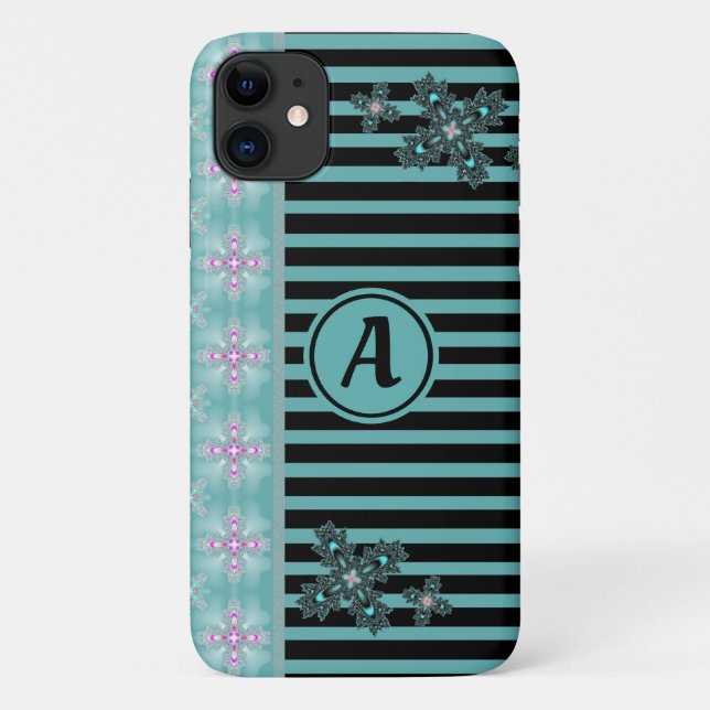 Artdeco Flowers in Retro Style with monogram Case-Mate iPhone Case (Back)