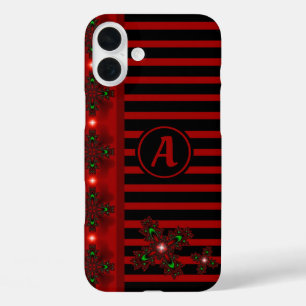 Artdeco Flowers in Retro Style with monogram iPhone 16 Plus Case