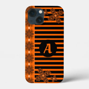 Artdeco Flowers in Retro Style with monogram iPhone 13 Mini Case