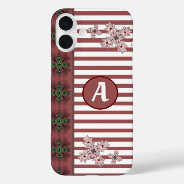 Artdeco Flowers in Retro Style with monogram Case-Mate iPhone Case (Back)