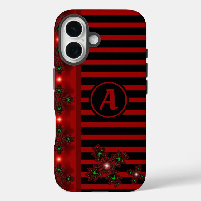 Artdeco Flowers in Retro Style with monogram Case-Mate iPhone Case (Back)