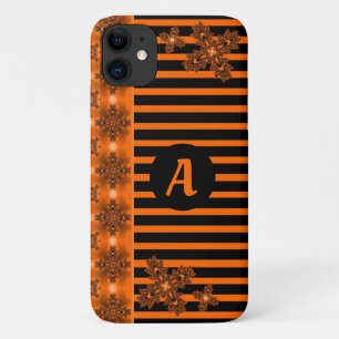 Artdeco Flowers in Retro Style with monogram iPhone 11 Case