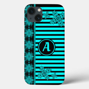 Artdeco Flowers in Retro Style with monogram iPhone 13 Case