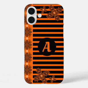 Artdeco Flowers in Retro Style with monogram iPhone 16 Plus Case