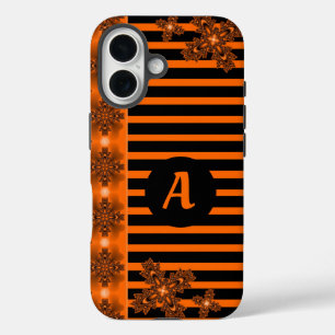 Artdeco Flowers in Retro Style with monogram iPhone 16 Case