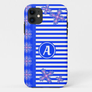 Artdeco Flowers in Retro Style with monogram iPhone 11 Case