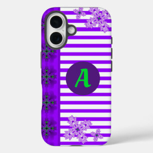 Artdeco Flowers in Retro Style with monogram iPhone 16 Case
