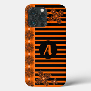 Artdeco Flowers in Retro Style with monogram iPhone 13 Pro Case