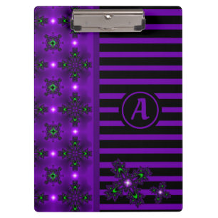 Artdeco Flowers in Retro Style with monogram Clipboard