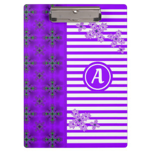 Artdeco Flowers in Retro Style with monogram Clipboard