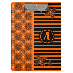 Artdeco Flowers in Retro Style with monogram Clipboard