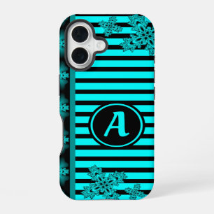 Artdeco Flowers in Retro Style with monogram iPhone 16 Case