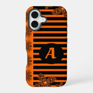 Artdeco Flowers in Retro Style with monogram iPhone 16 Case